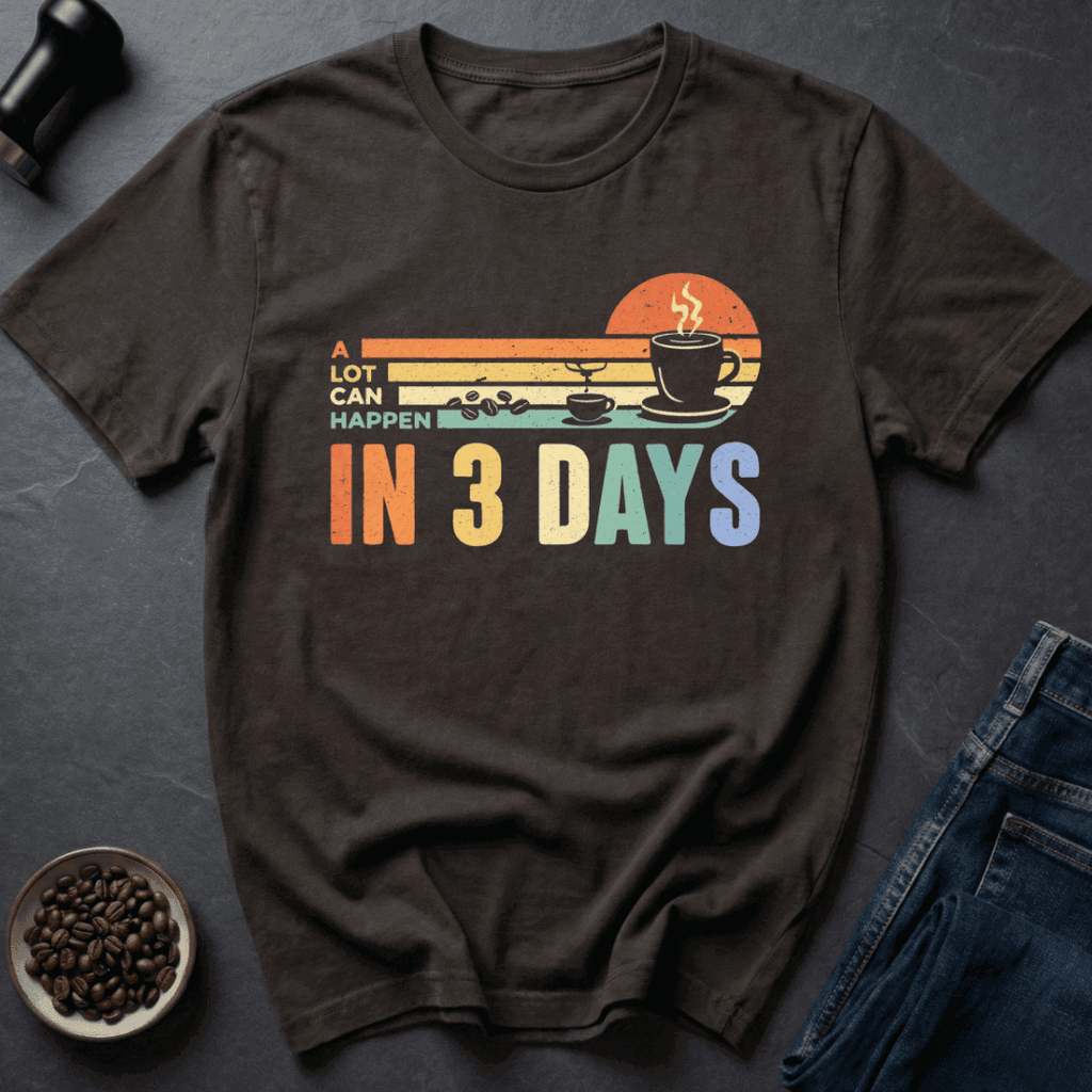 Coffee graphic 3 Days T-Shirt in Military Green / S by Caffeine Dept