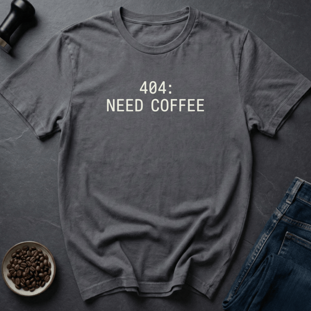 Coffee graphic 404 Coffee T-Shirt in Charcoal / S by Caffeine Dept