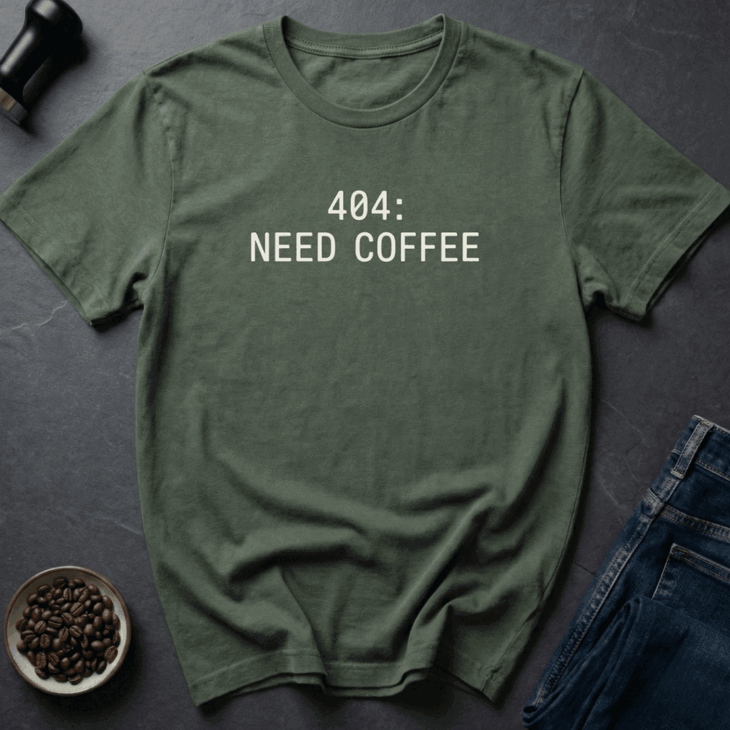 Coffee graphic 404 Coffee T-Shirt in Charcoal / S by Caffeine Dept