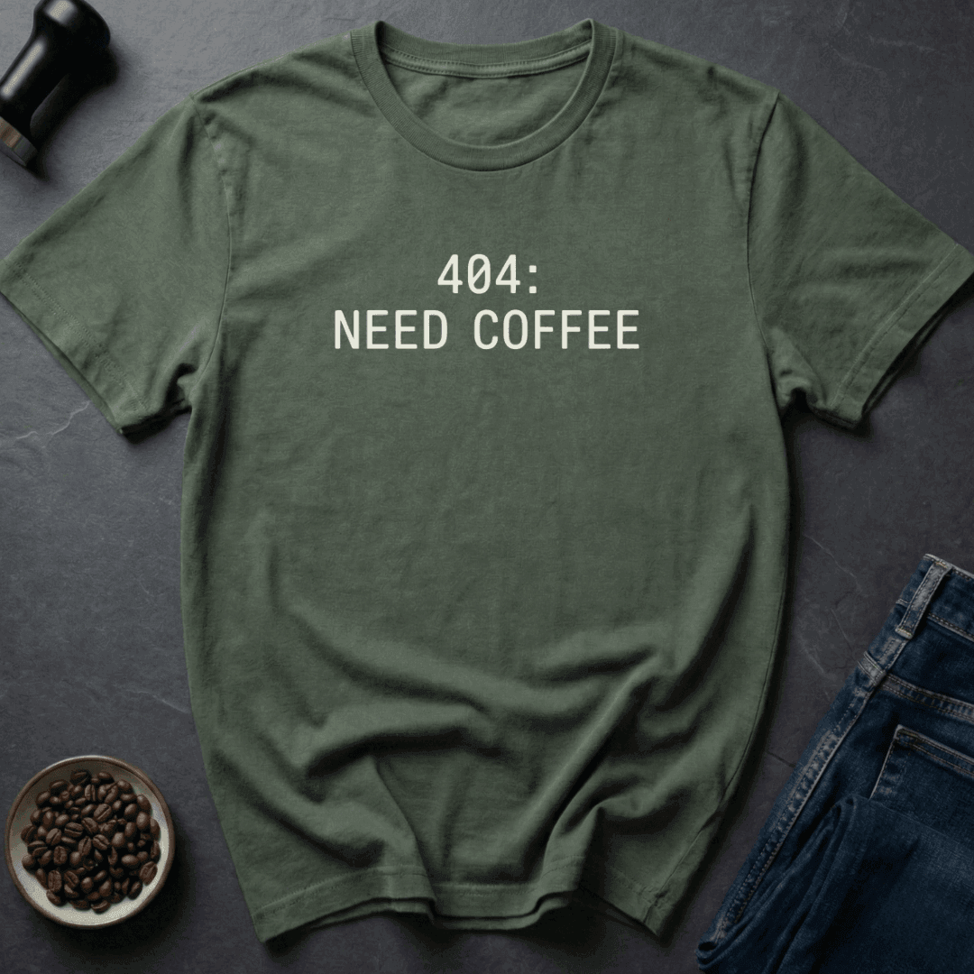Coffee graphic 404 Coffee T-Shirt in Charcoal / S by Caffeine Dept