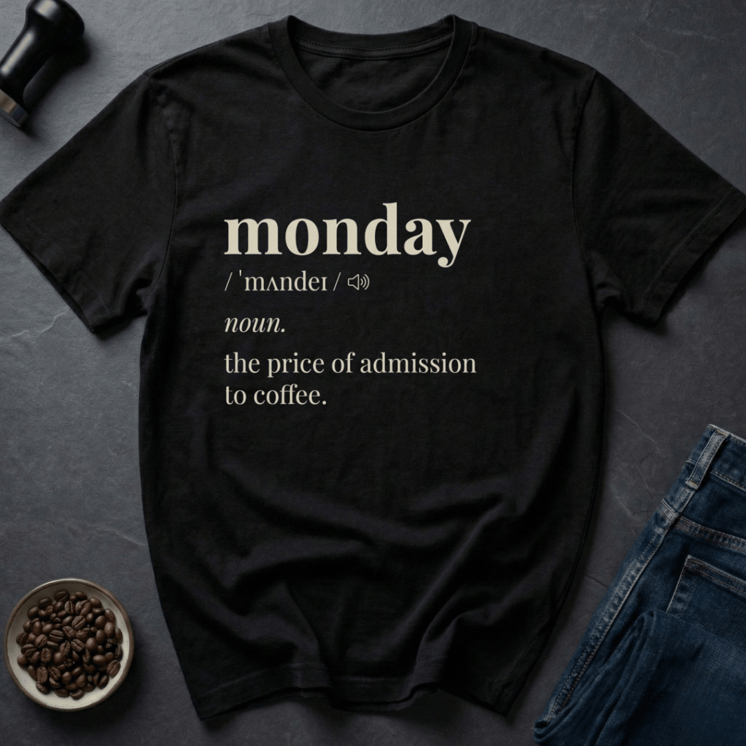 Coffee graphic Monday Fee T-Shirt in by Caffeine Dept