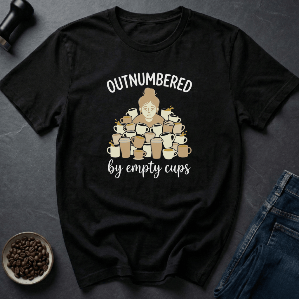 Coffee graphic Outnumbered Mom T-Shirt in by Caffeine Dept
