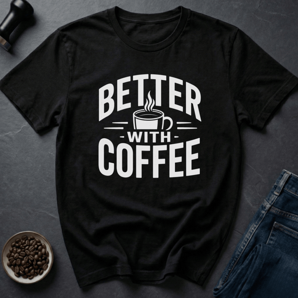 Coffee graphic Add Coffee T-Shirt in by Caffeine Dept
