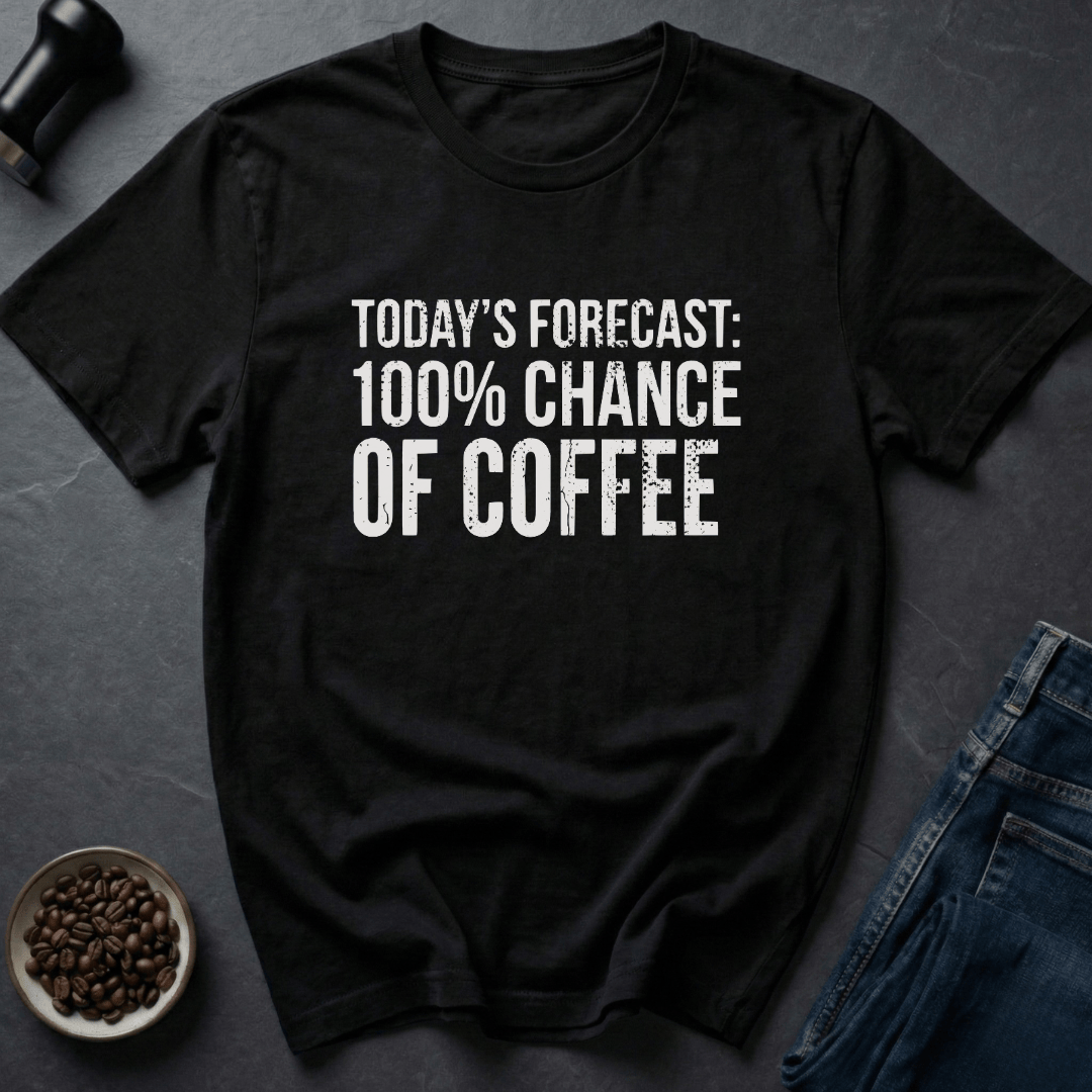 Coffee graphic Coffee Forecast T-Shirt in by Caffeine Dept
