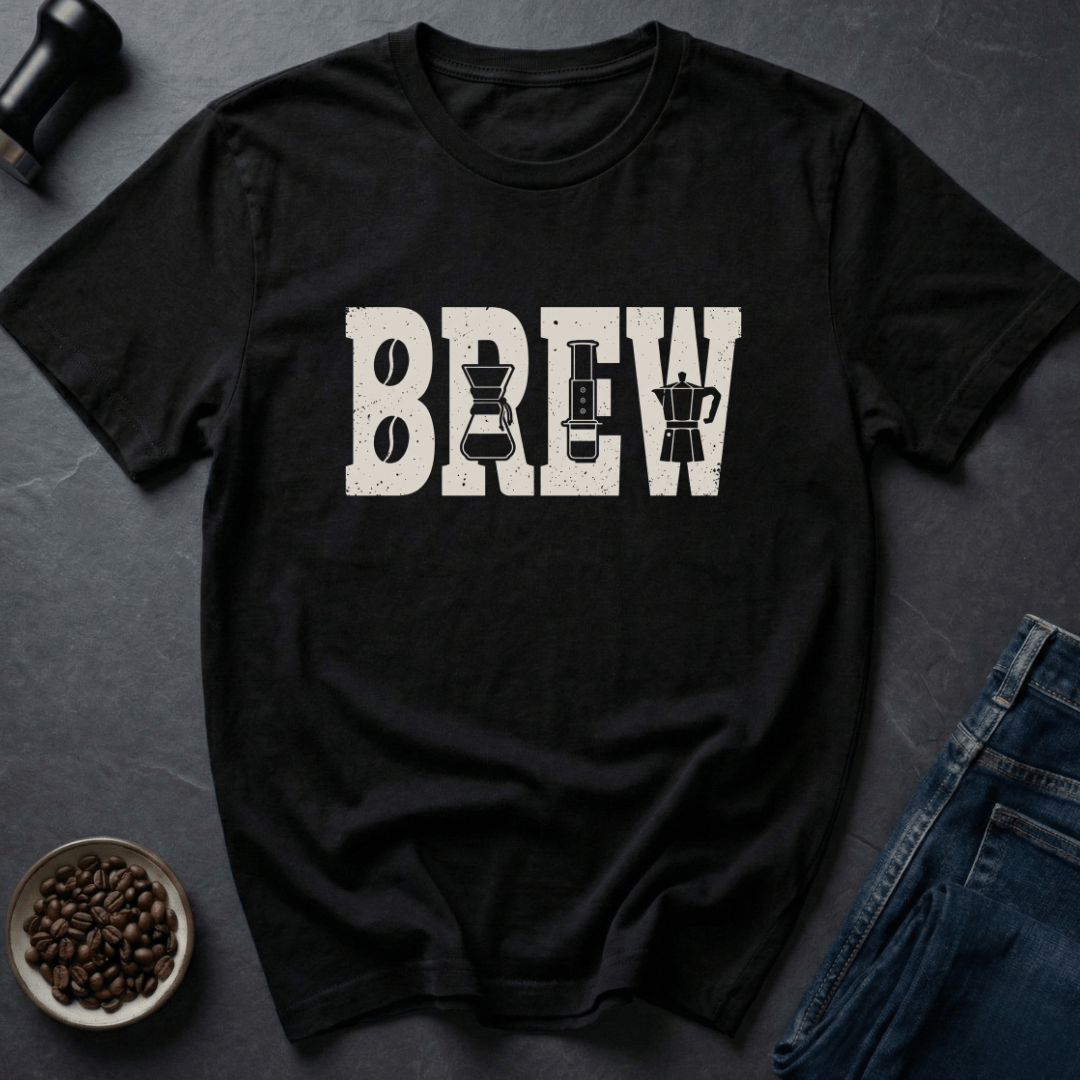 Coffee graphic Brew Methods T-Shirt in by Caffeine Dept