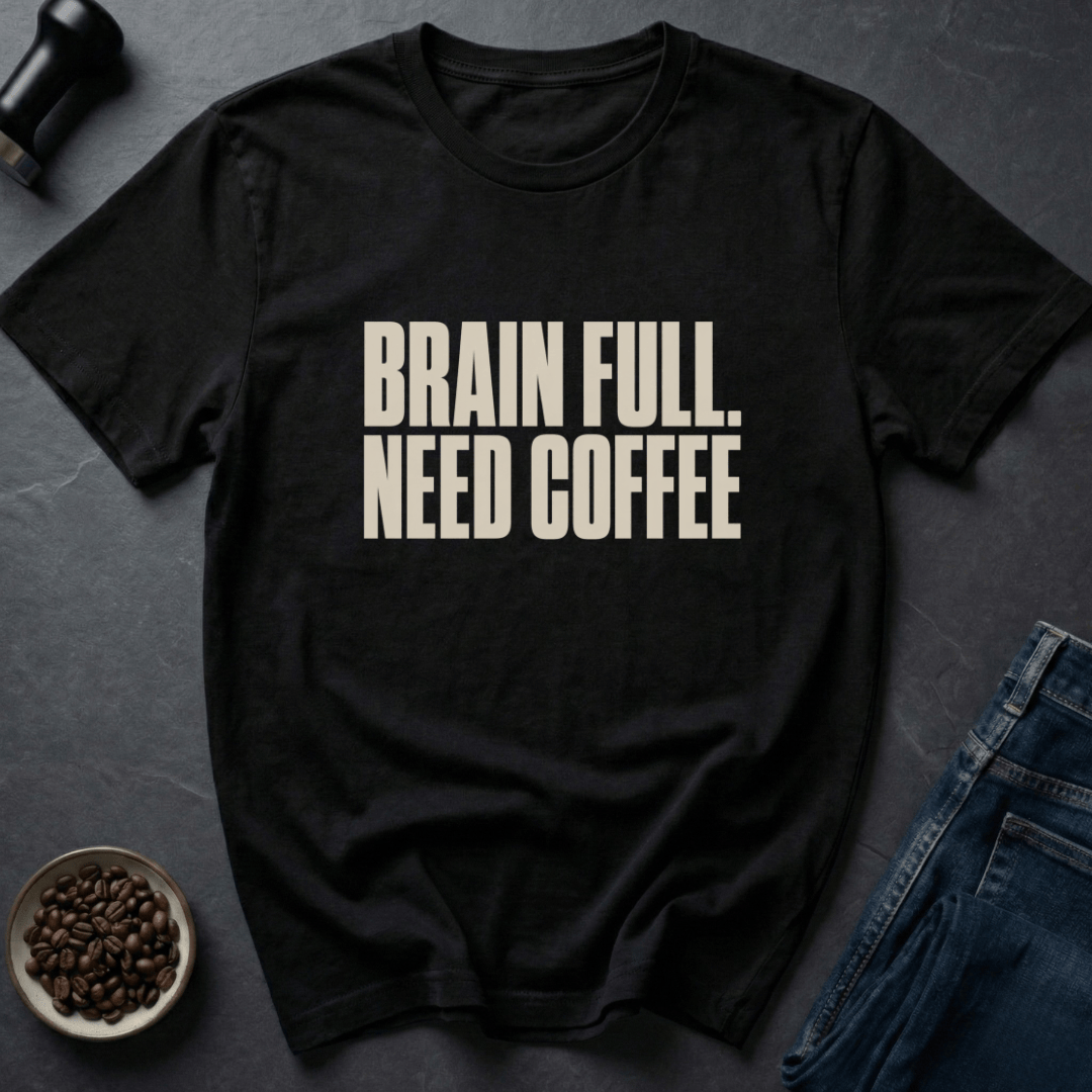 Coffee graphic Brain Lag T-Shirt in by Caffeine Dept