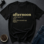 Coffee graphic Afternoon Roast T-Shirt in by Caffeine Dept