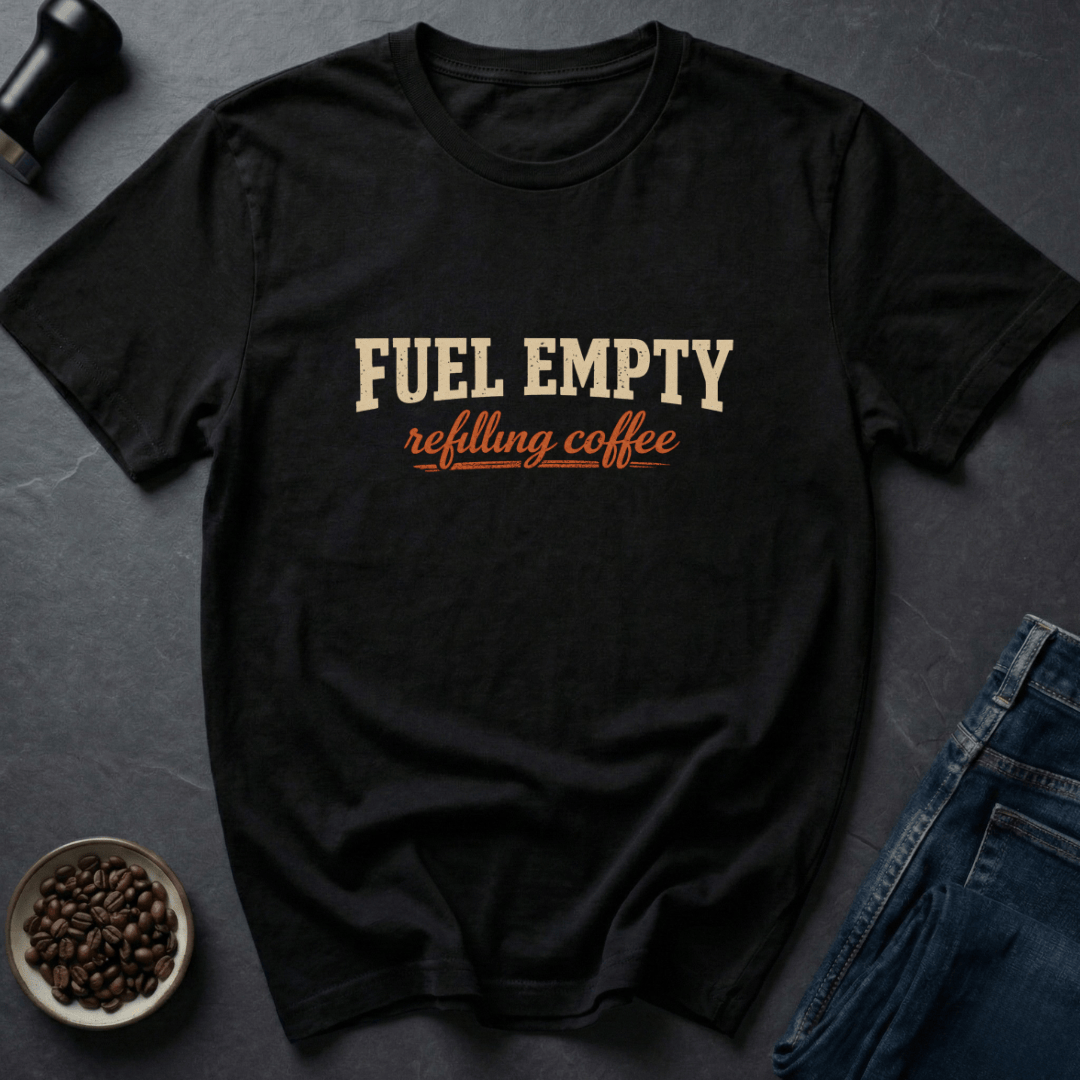 Coffee graphic Fuel Empty T-Shirt in by Caffeine Dept