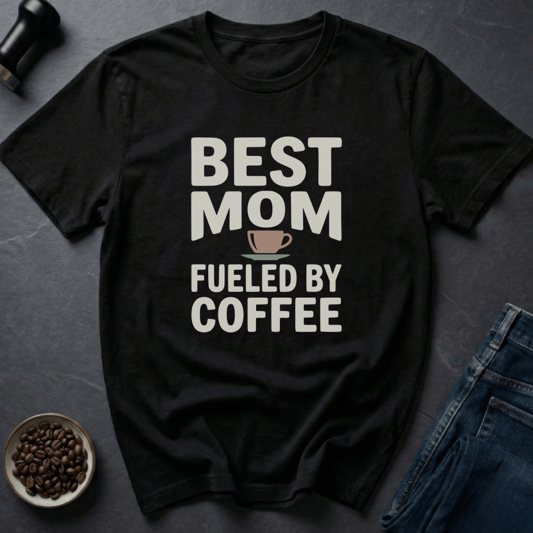 Coffee graphic Best Mom T-Shirt in by Caffeine Dept