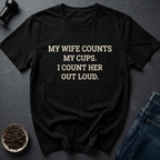 Coffee graphic Cup Counter T-Shirt in by Caffeine Dept