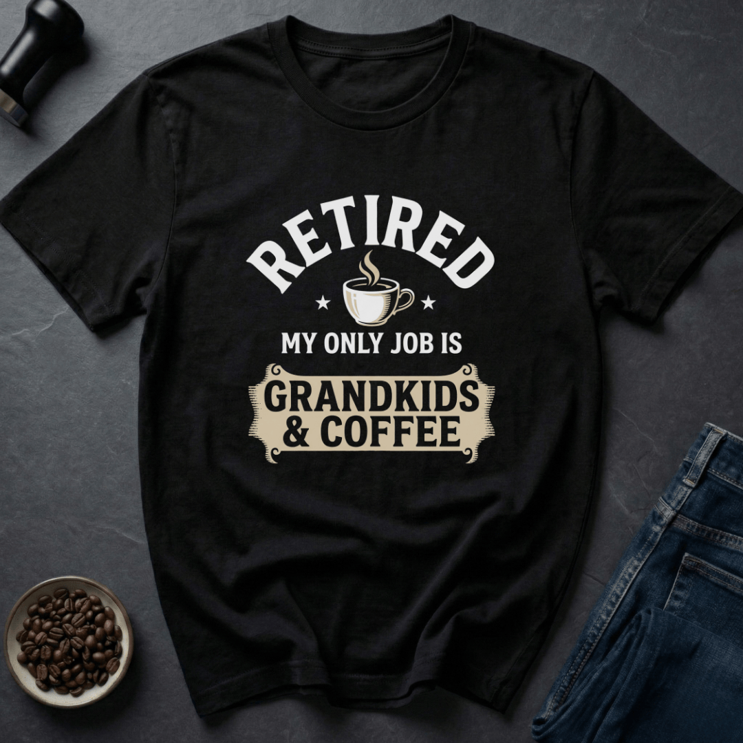 Coffee graphic Coffee Retirement T-Shirt in by Caffeine Dept