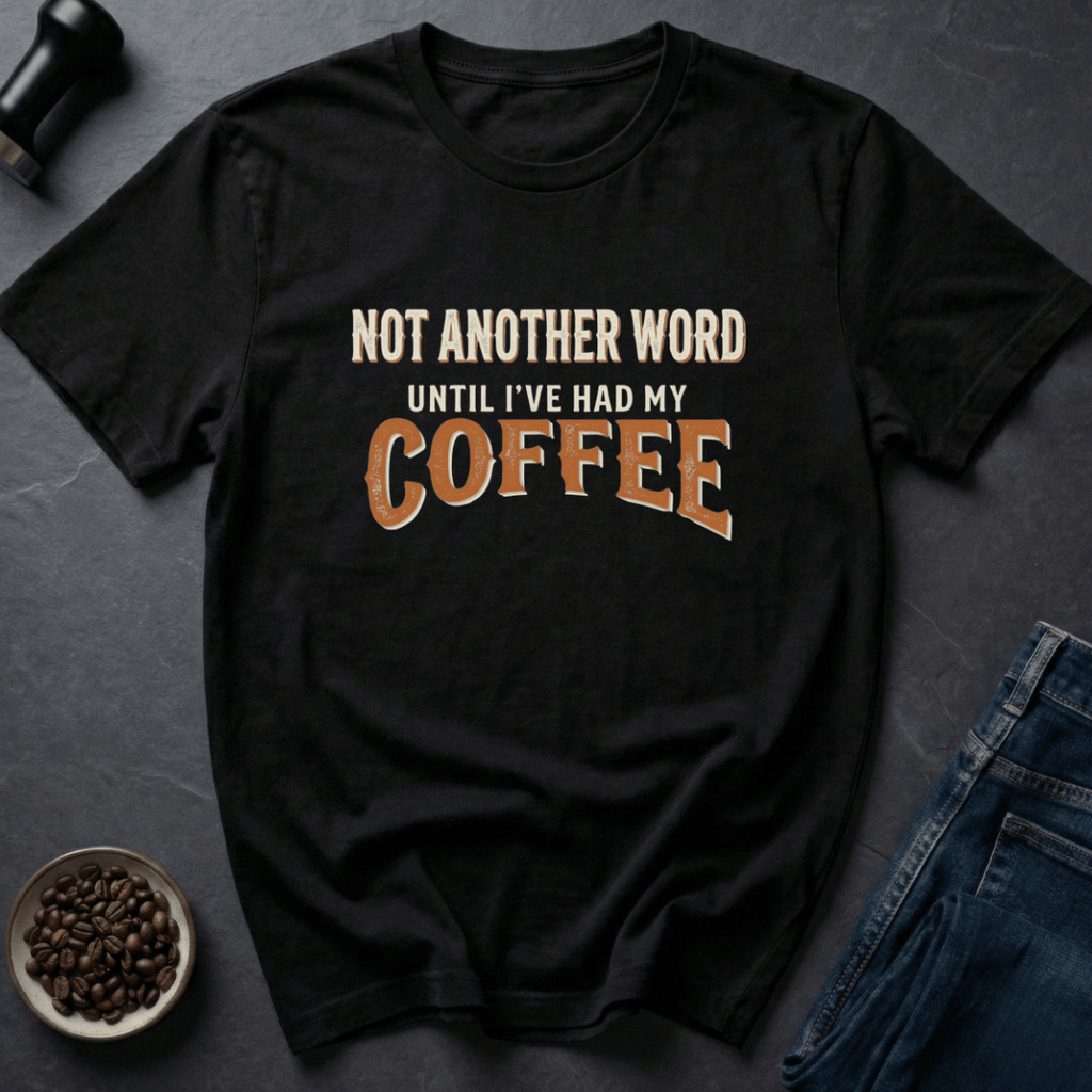 Coffee graphic Pre-Verbal T-Shirt in by Caffeine Dept