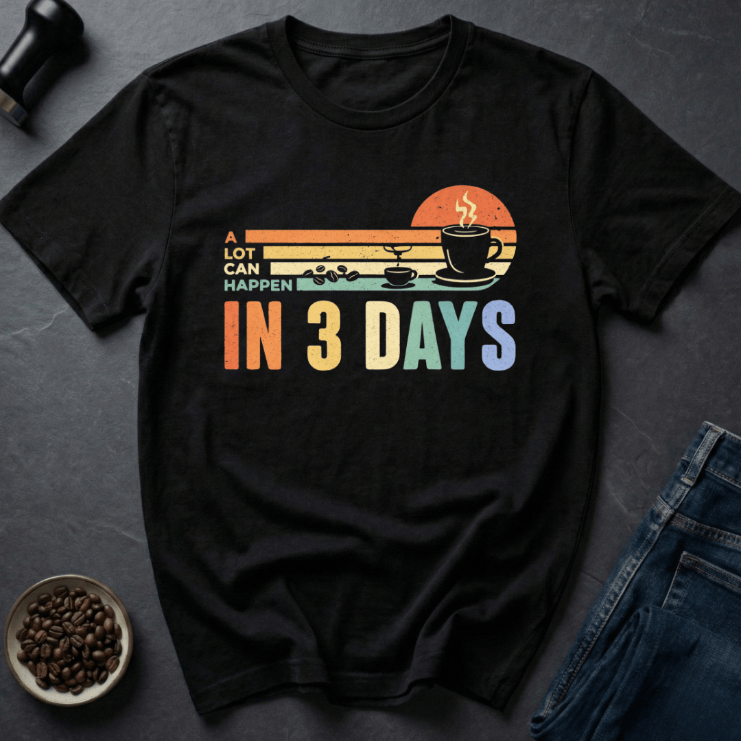 Coffee graphic 3 Days T-Shirt in by Caffeine Dept