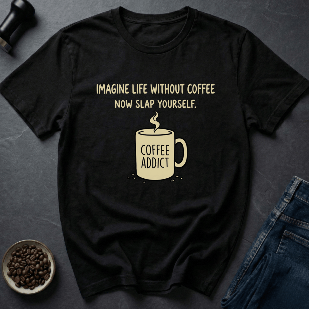 Coffee graphic Coffee Addict T-Shirt in by Caffeine Dept