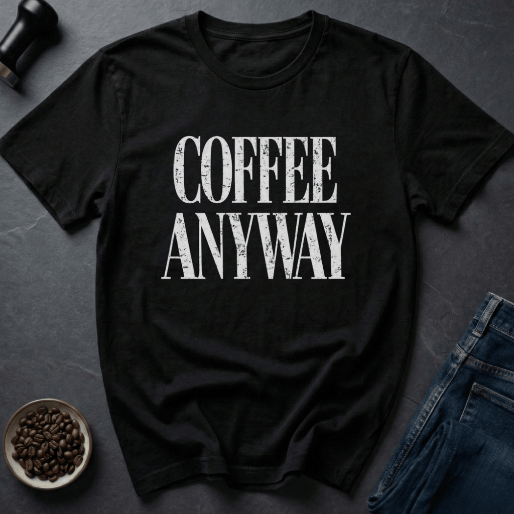Coffee graphic Coffee Anyway T-Shirt in by Caffeine Dept