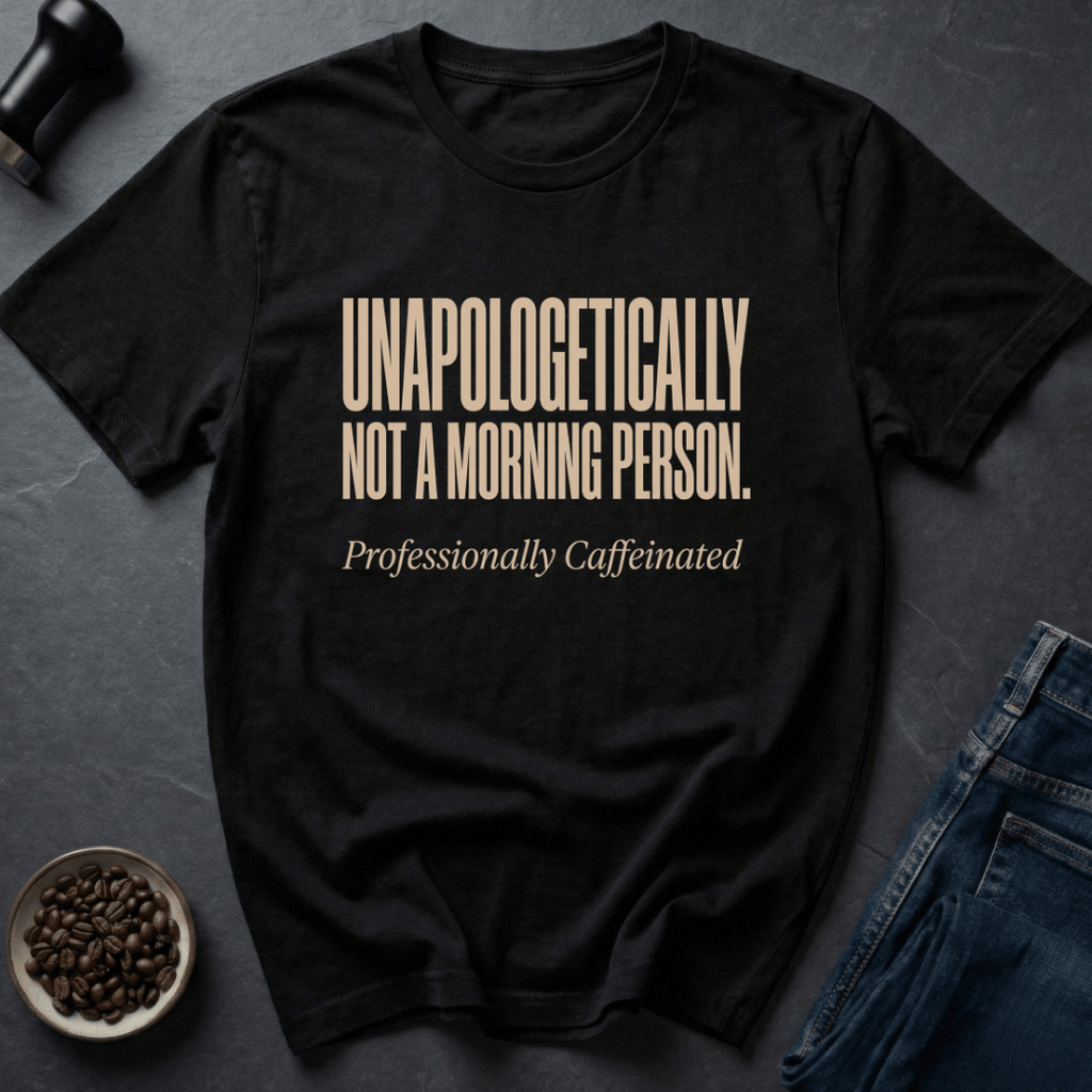 Coffee graphic Not Morning T-Shirt in by Caffeine Dept