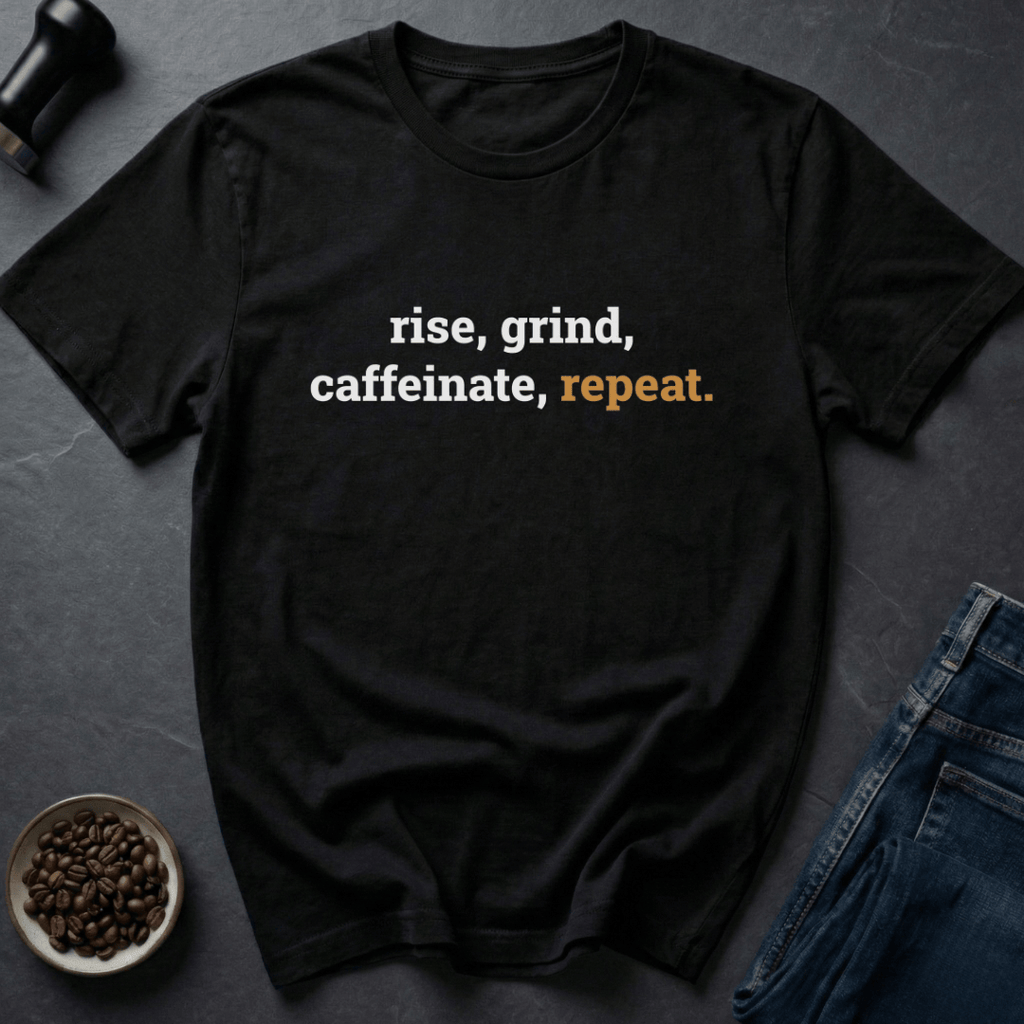 Coffee graphic Grind Repeat T-Shirt in by Caffeine Dept