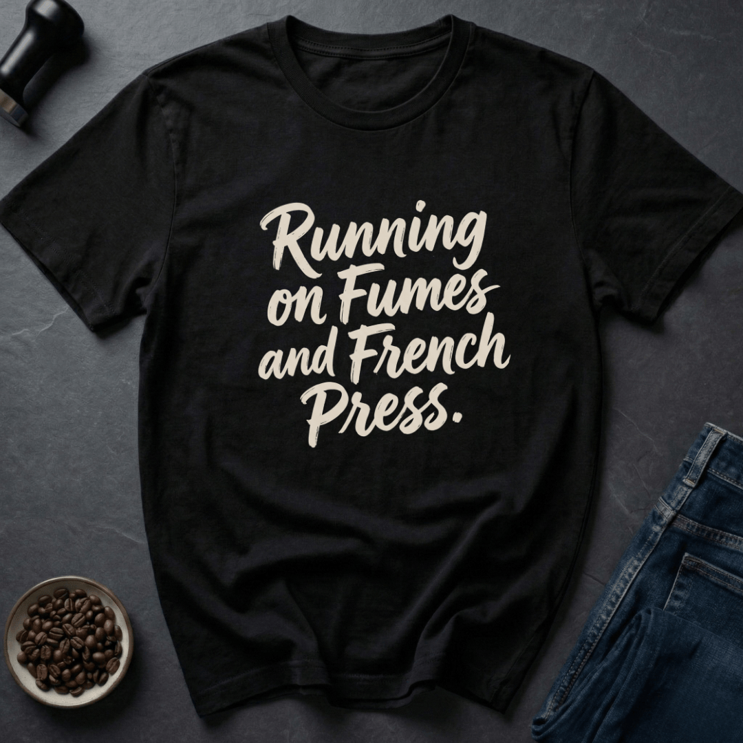 Coffee graphic French Press T-Shirt in by Caffeine Dept