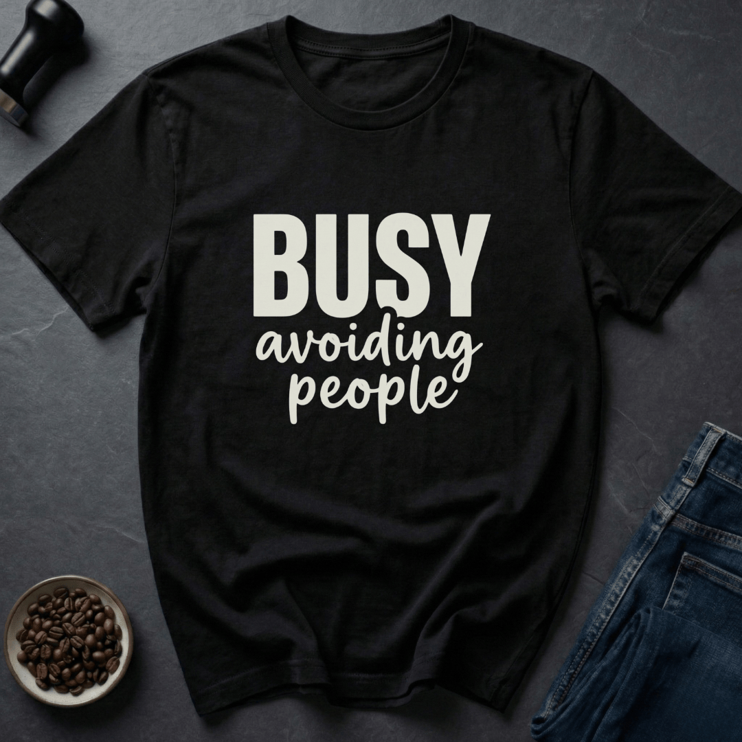 Coffee graphic Avoiding People T-Shirt in by Caffeine Dept