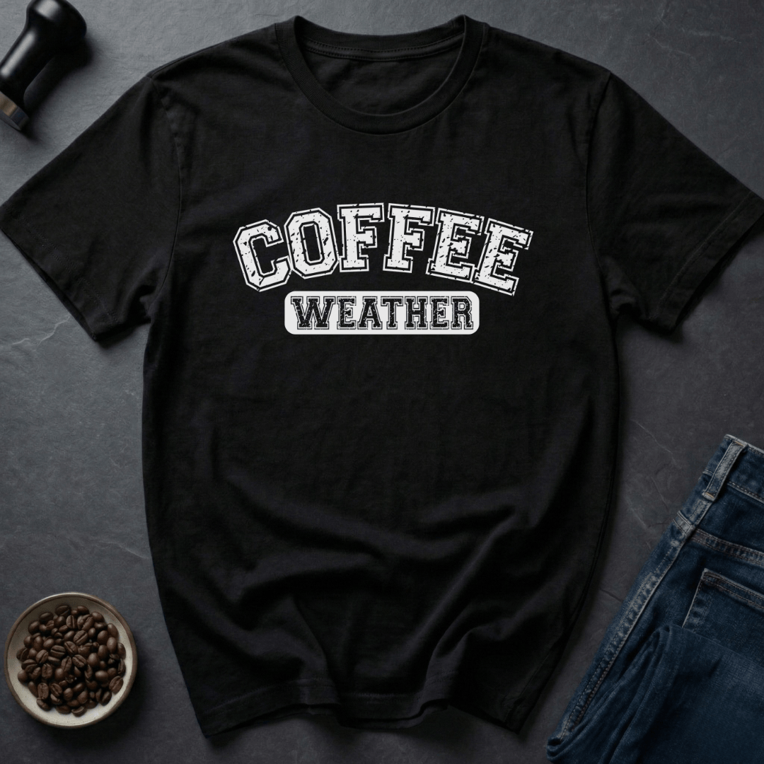 Coffee graphic Coffee Weather T-Shirt in by Caffeine Dept