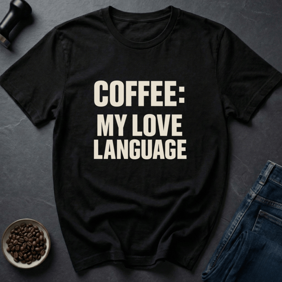Coffee graphic Love Means Coffee T-Shirt in by Caffeine Dept