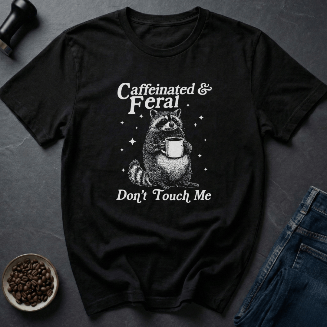 Coffee graphic Feral Coffee T-Shirt in by Caffeine Dept