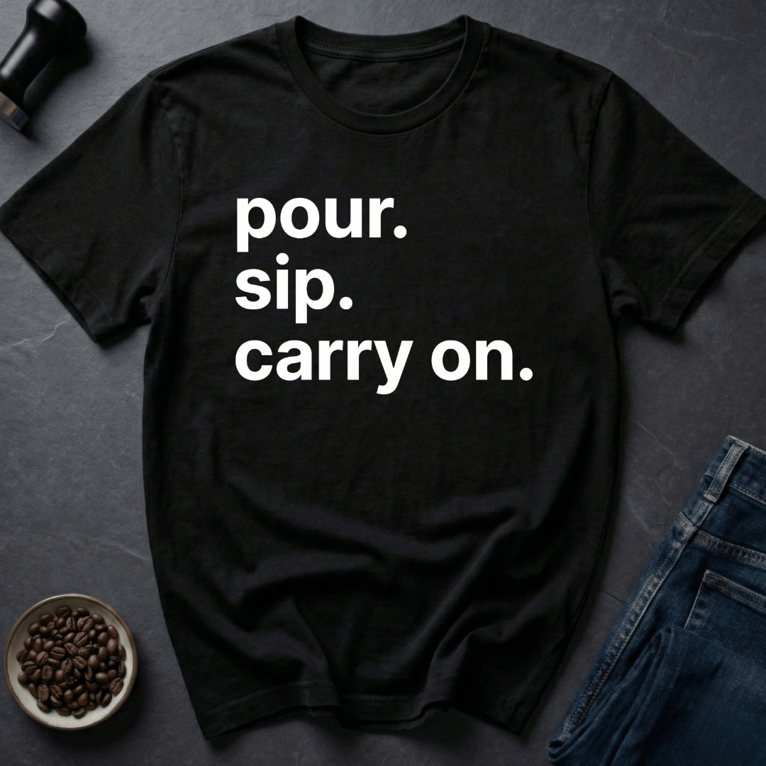 Coffee graphic Carry On T-Shirt in by Caffeine Dept