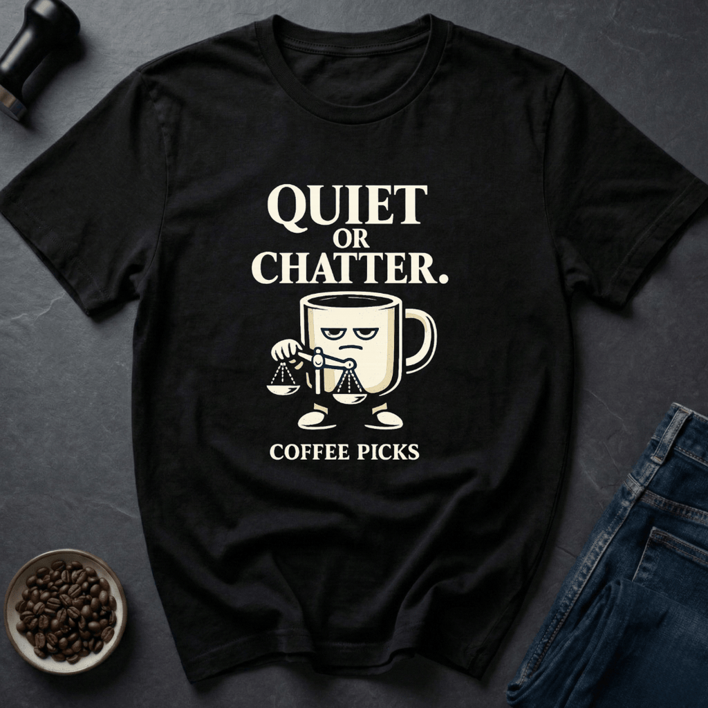 Coffee graphic Quiet Please T-Shirt in by Caffeine Dept