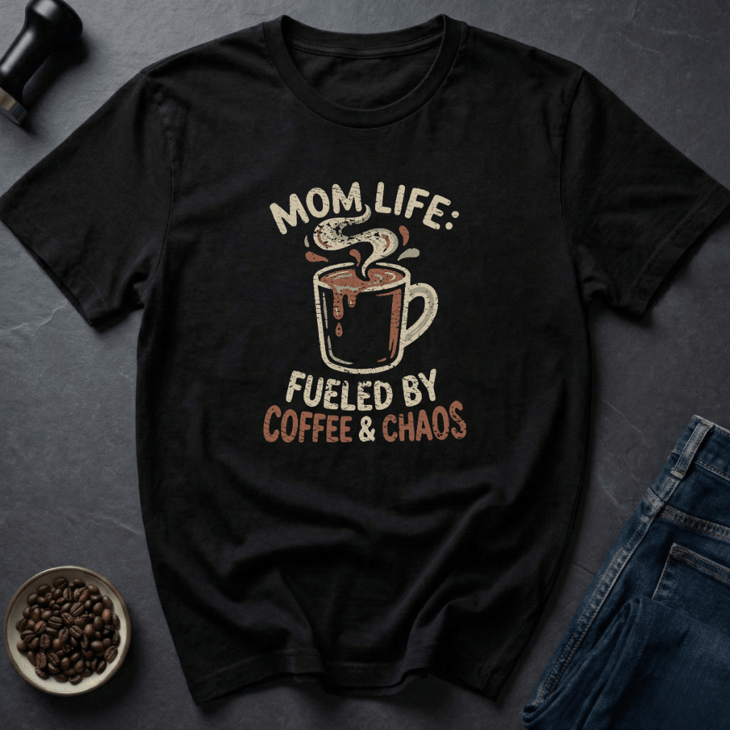 Coffee graphic Mom Life T-Shirt in by Caffeine Dept