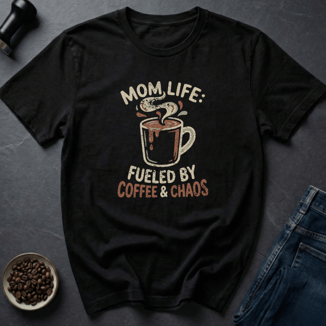 Coffee graphic Mom Life T-Shirt in by Caffeine Dept