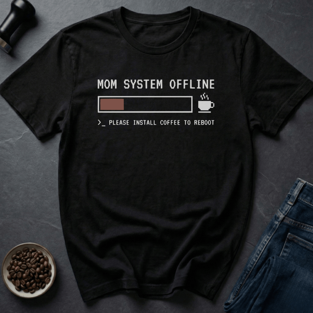 Coffee graphic Mom Offline T-Shirt in by Caffeine Dept