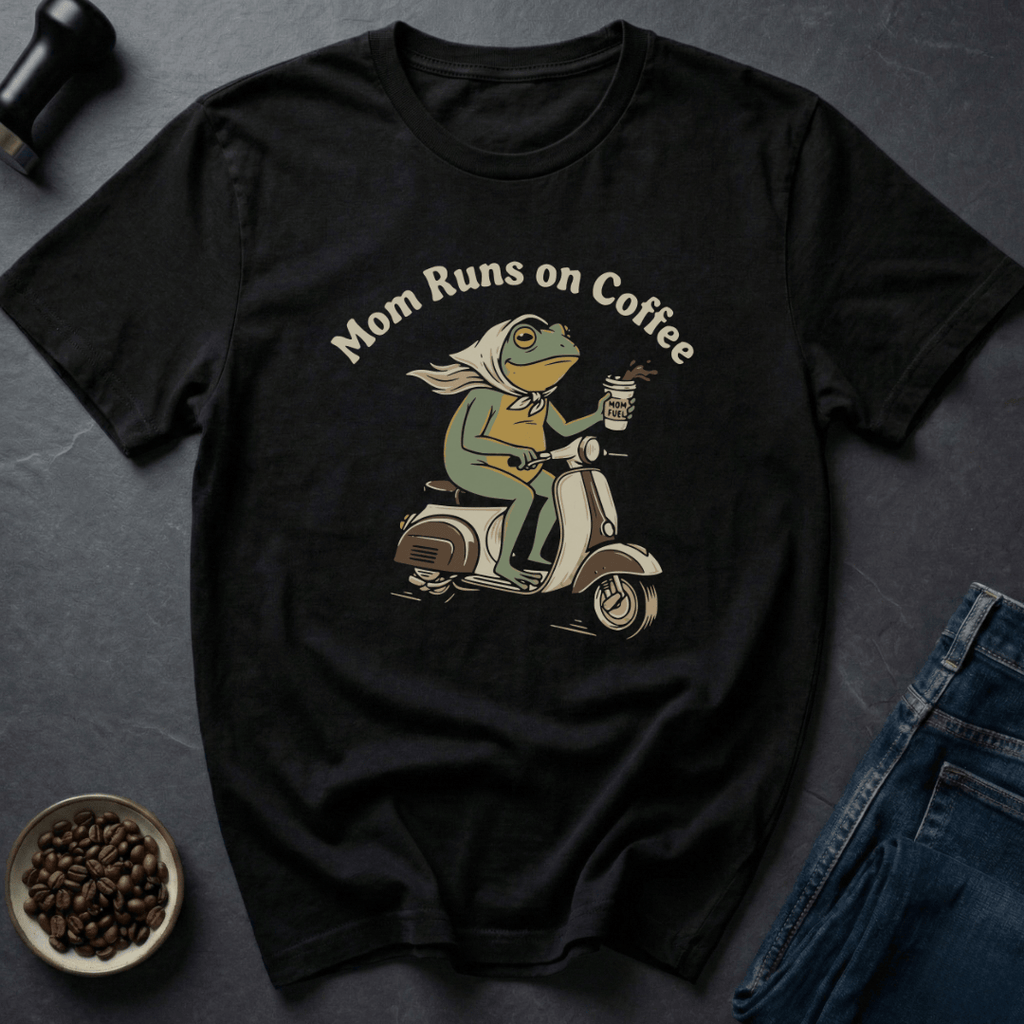 Coffee graphic Caffeinated Mom T-Shirt in by Caffeine Dept
