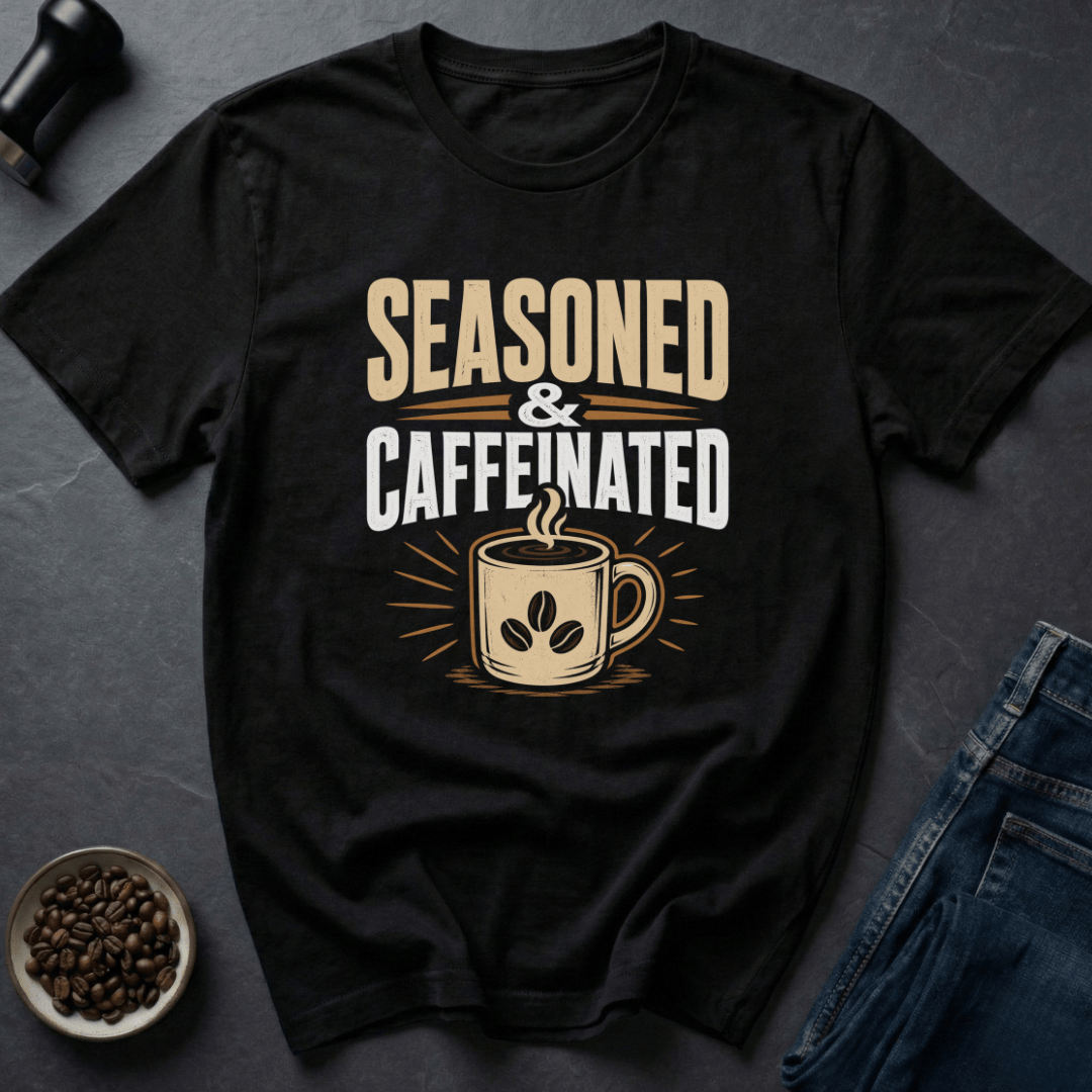 Coffee graphic Aged Energy T-Shirt in by Caffeine Dept