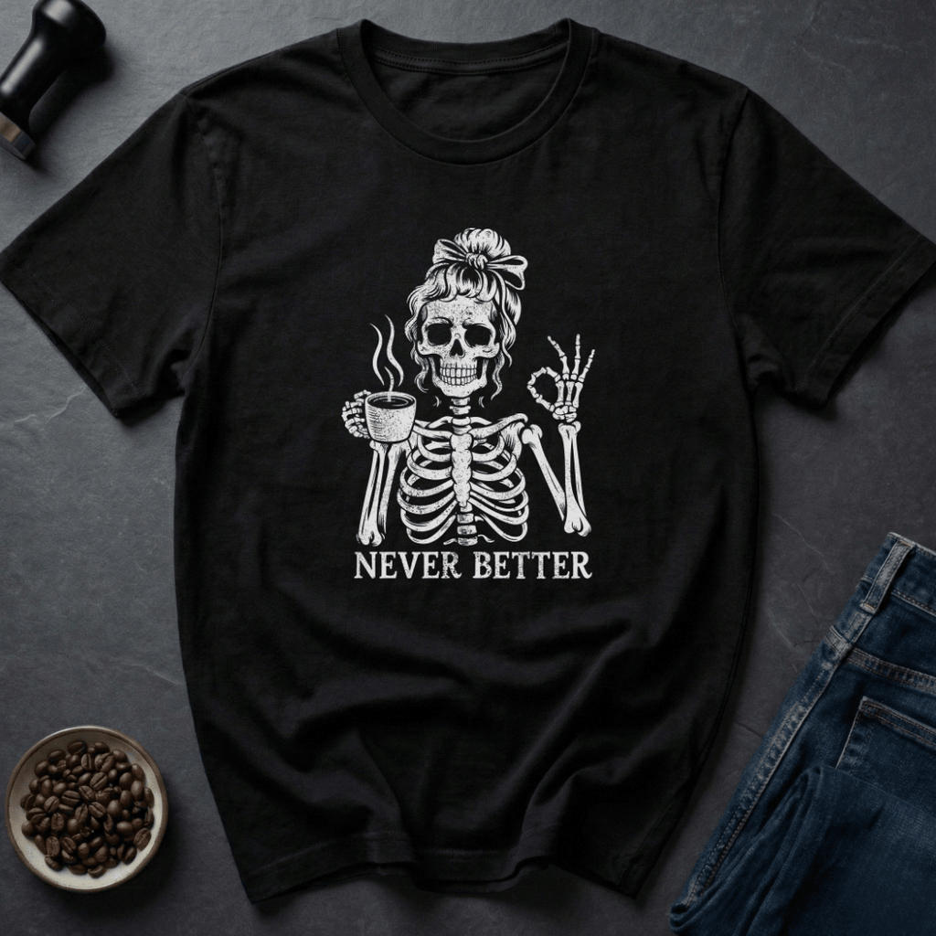 Coffee graphic Never BetterT-Shirt in by Caffeine Dept