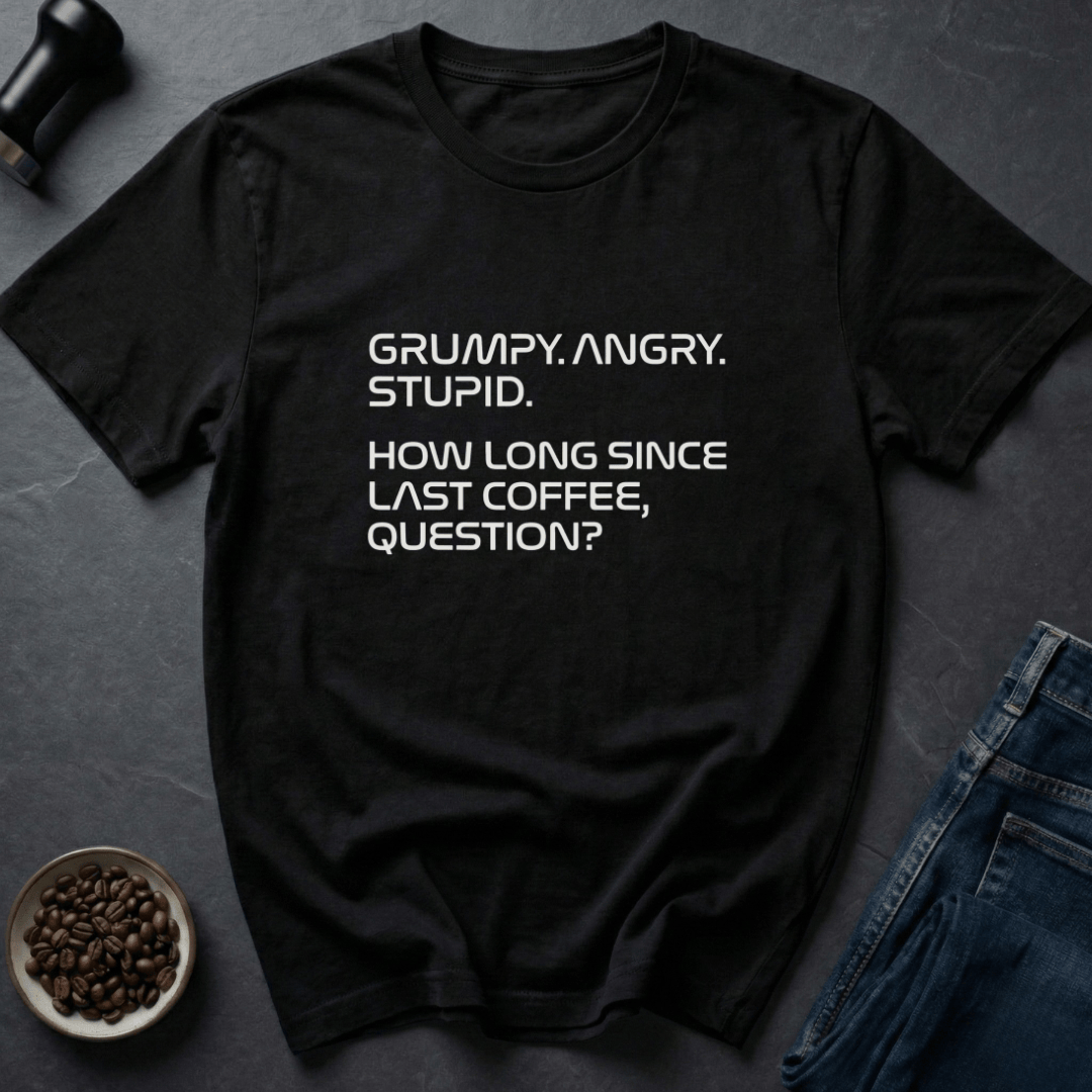 Coffee graphic Last Coffee T-Shirt in by Caffeine Dept