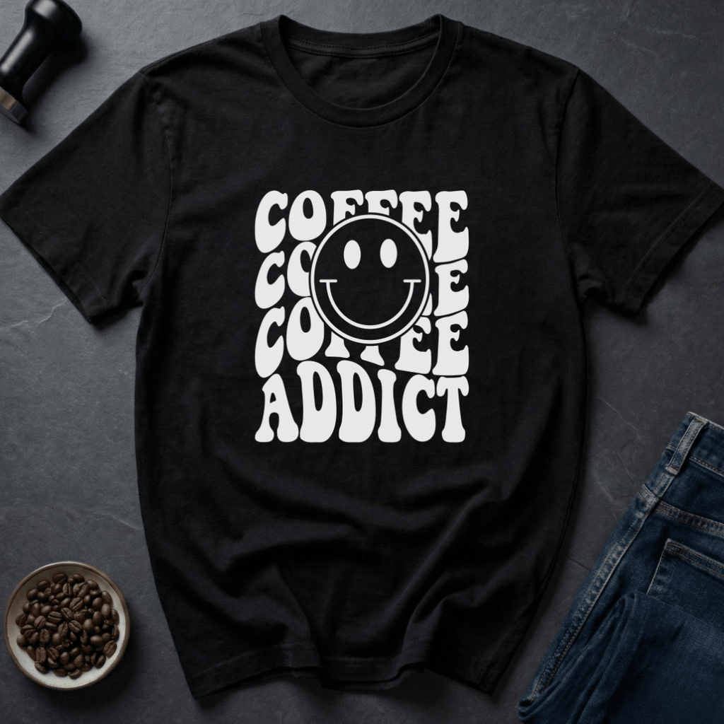 Coffee graphic Coffee Addict T-Shirt in by Caffeine Dept