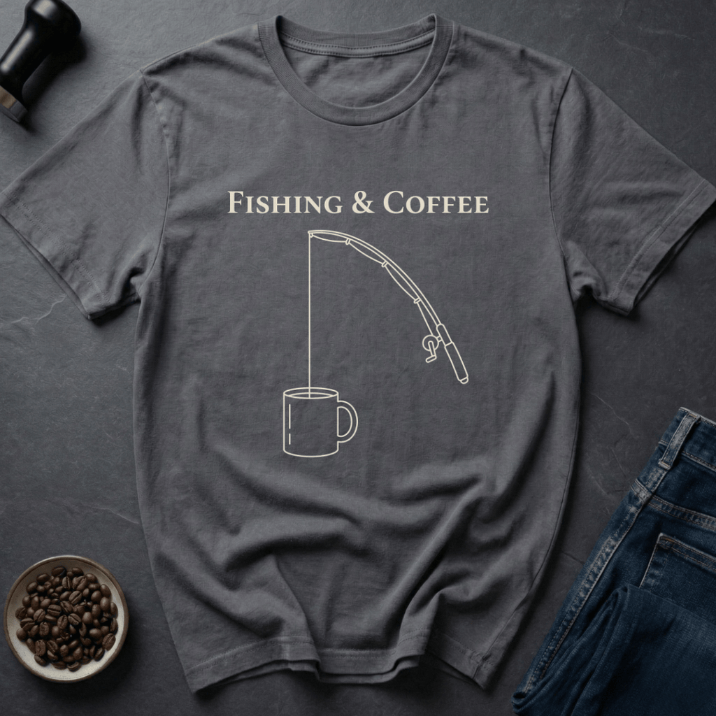 Coffee graphic Fish Coffee T-Shirt in by Caffeine Dept
