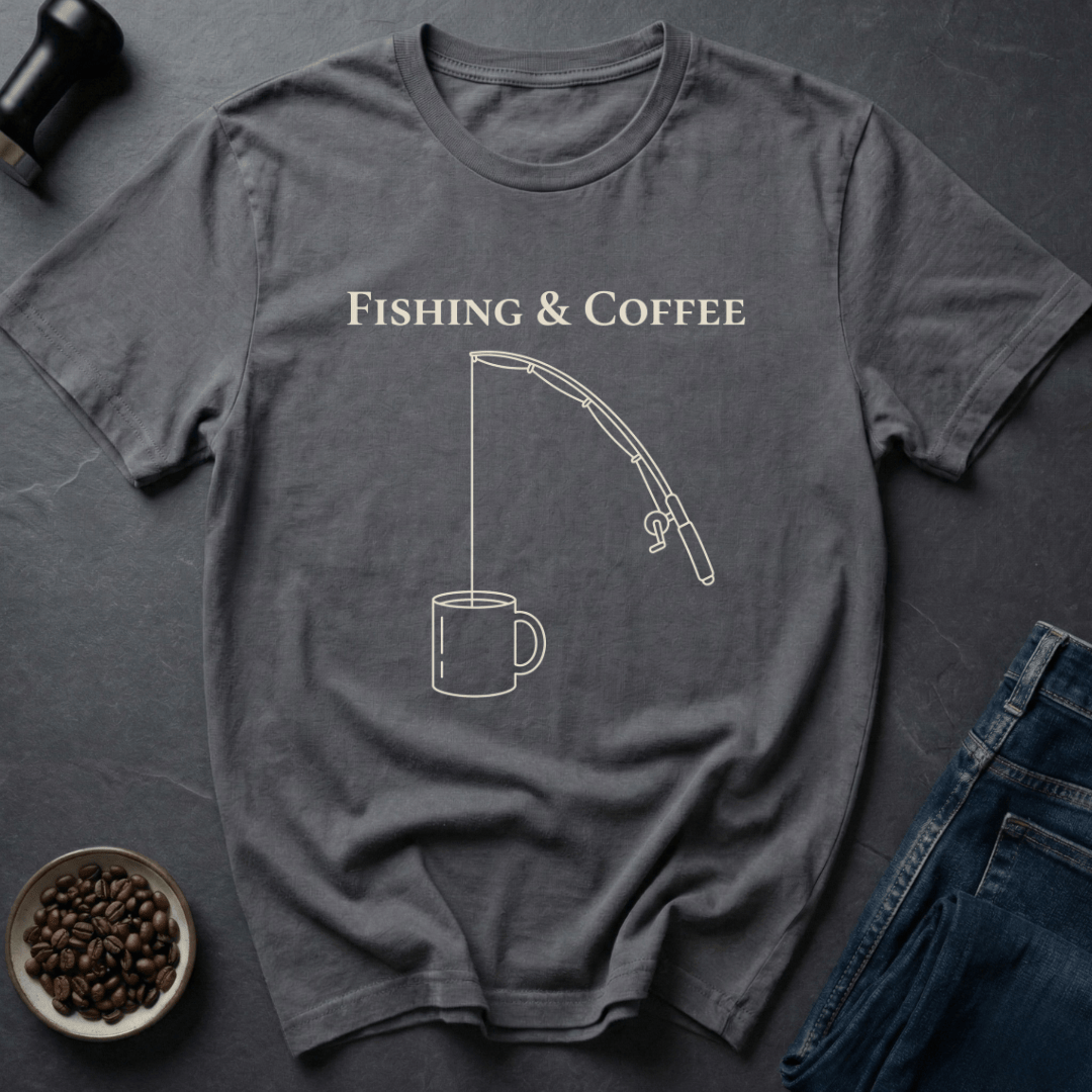 Coffee graphic Fish Coffee T-Shirt in by Caffeine Dept