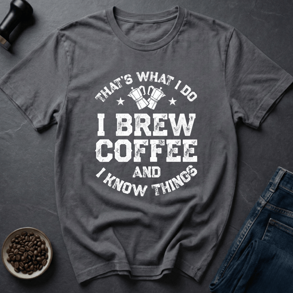 Coffee graphic Brew Master T-Shirt in by Caffeine Dept