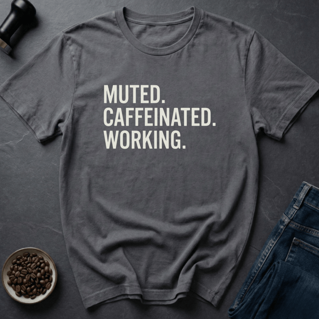 Coffee graphic Caffeinated Working T-Shirt in by Caffeine Dept