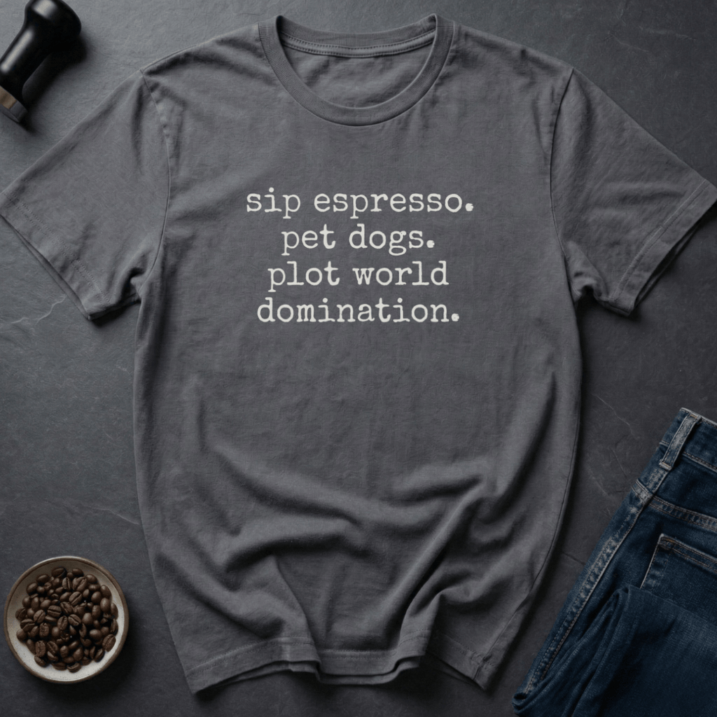 Coffee graphic Sip Espresso Plot T-Shirt in by Caffeine Dept