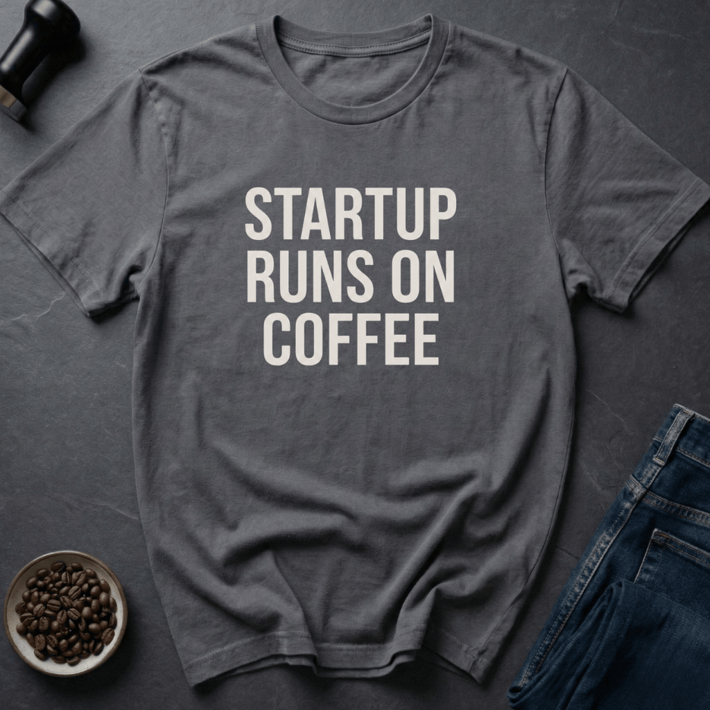 Coffee graphic Startup Coffee T-Shirt in by Caffeine Dept