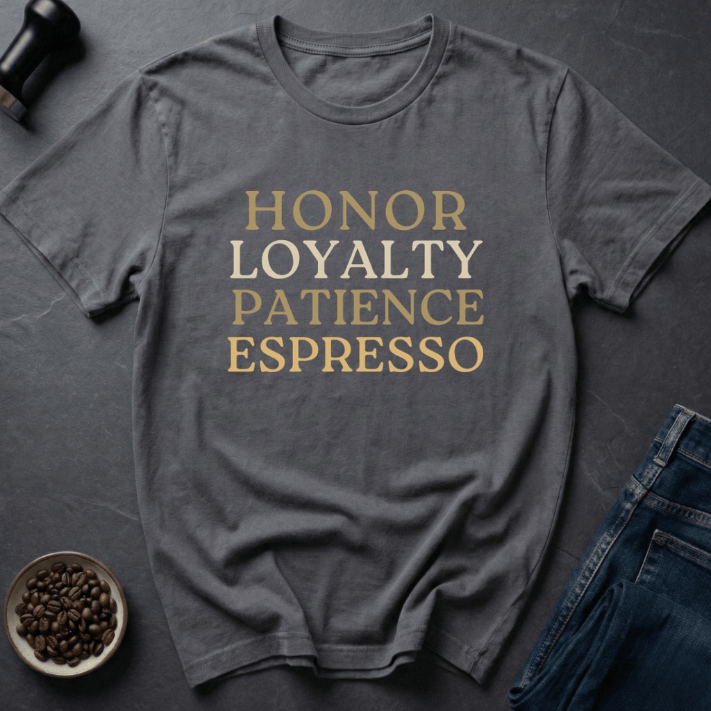 Coffee graphic Espresso Values T-Shirt in by Caffeine Dept