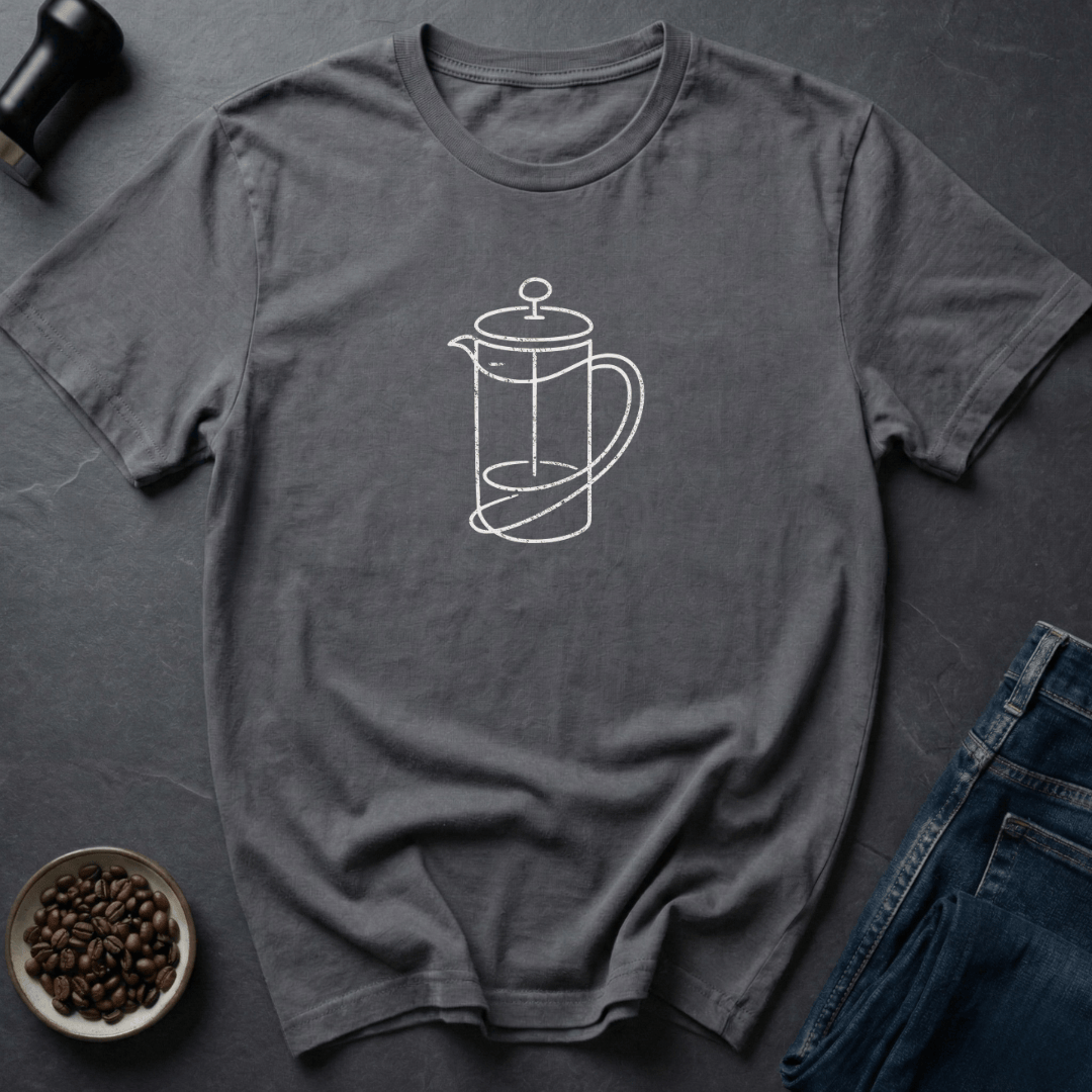 Coffee graphic Press & Brew T-Shirt in by Caffeine Dept