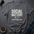 Coffee graphic Social Battery T-Shirt in by Caffeine Dept