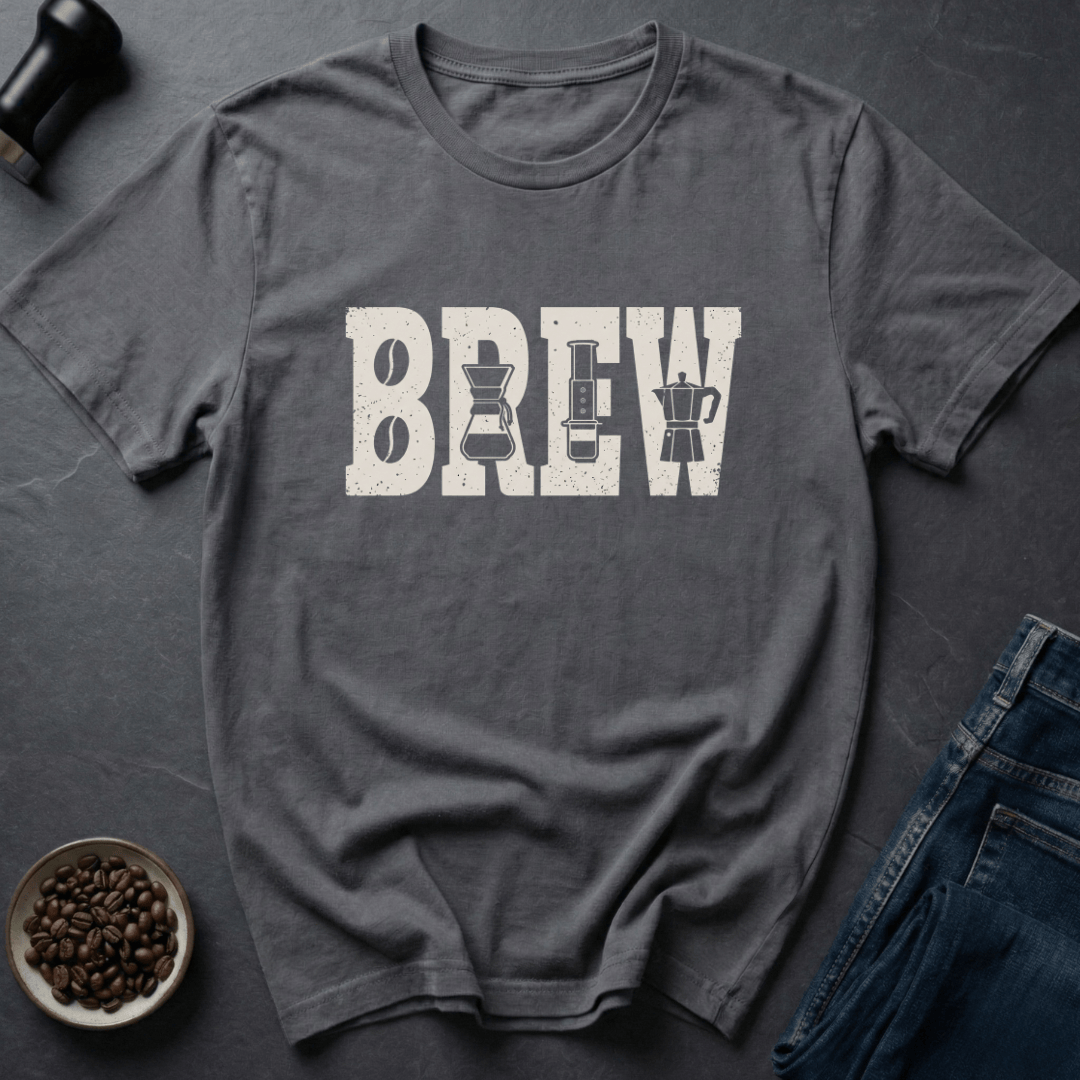 Coffee graphic Brew Methods T-Shirt in by Caffeine Dept