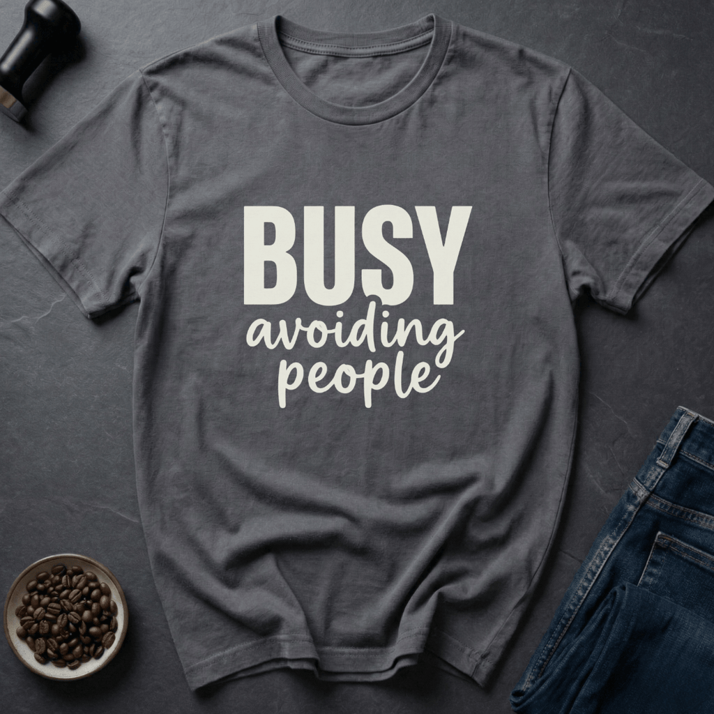 Coffee graphic Avoiding People T-Shirt in by Caffeine Dept