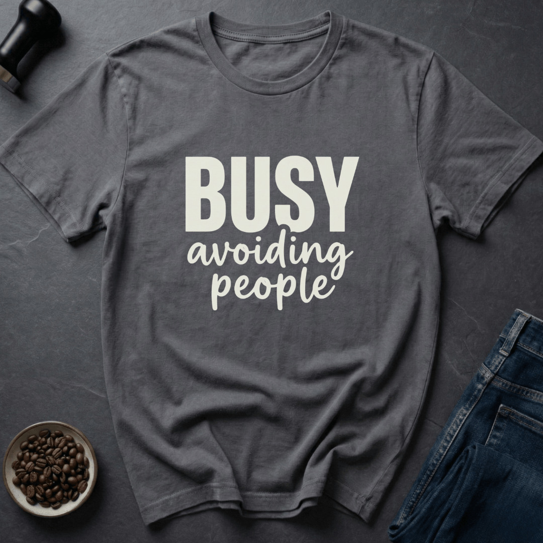 Coffee graphic Avoiding People T-Shirt in by Caffeine Dept