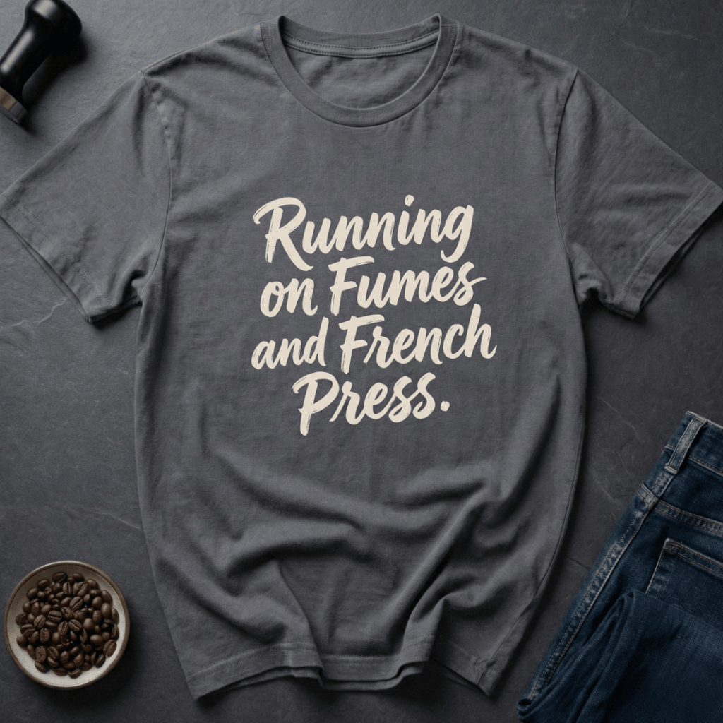 Coffee graphic French Press T-Shirt in by Caffeine Dept