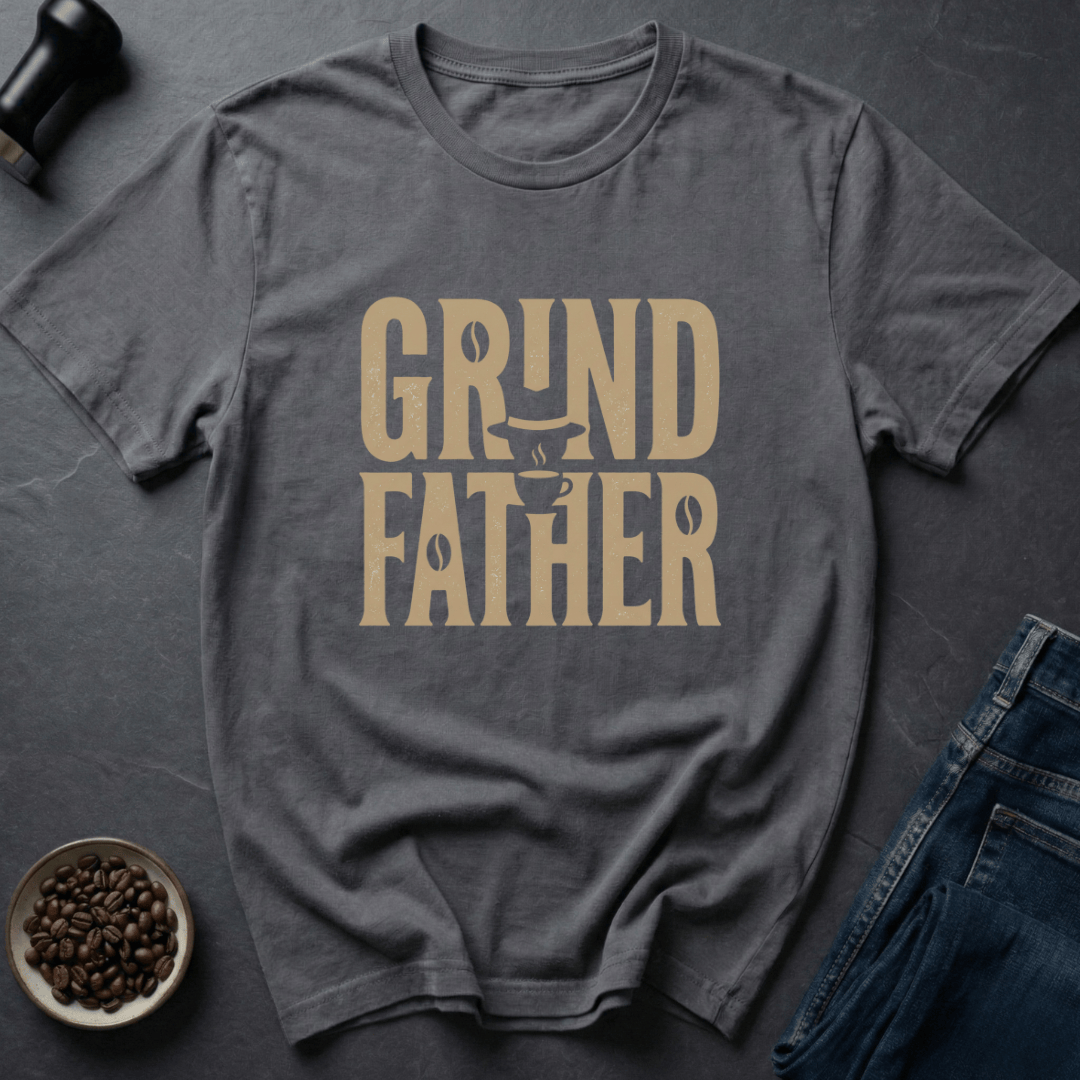 Coffee graphic Grindfather T-Shirt in by Caffeine Dept